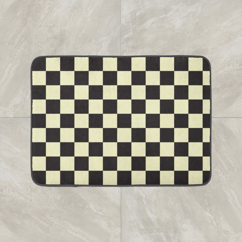Vintage Checkered Bathmat