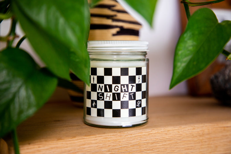 Vintage Checkered Candle