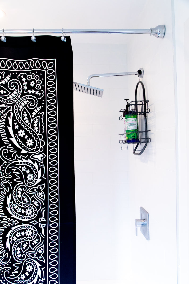 Black Bandana Shower Curtain